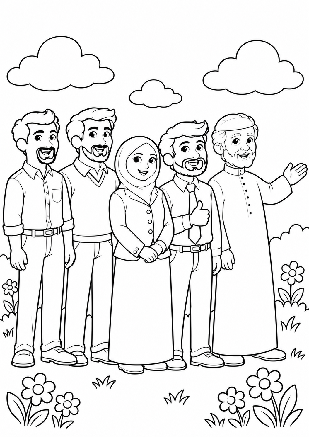 العائلة السعيدة في البستان